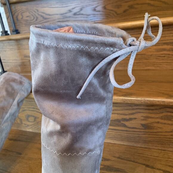 NWOT Forever Life-30 Taupe Suede Pull On-Chunky Heel High Boots - SIZE 8 - Picture 6 of 10